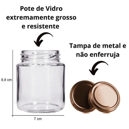 Imagem de Kit 12 Potes Porta Tempero Condimento Potinhos Vidro 200ml + Etiquetas