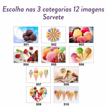 Kit 3 quadros placas decorativas sorvete ice cream - 04s