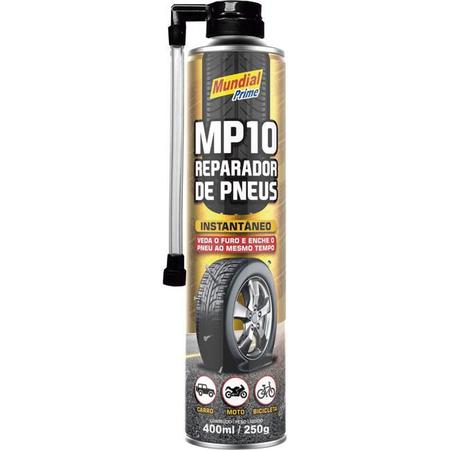 Imagem de Kit 12 reparador de pneu furo instantâneo 400ml carro bike moto mundial prime