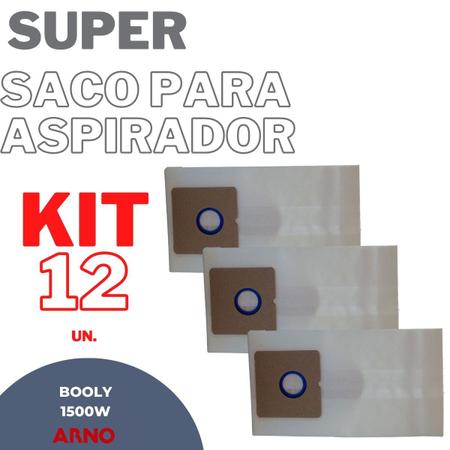 Imagem de Kit 12 Saco Aspirador De Pó Arno Booly 1500w Descartável
