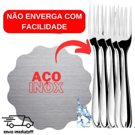 Imagem de Kit 12 Talheres 6 Colheres e 6 Garfos Aço Inox De alta Qualidade para Cozinha Restaurante Refeitório Almoço Jantar