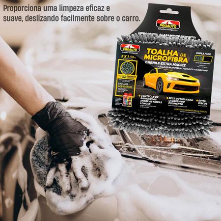 Imagem de Kit 12 Toalhas de Microfibra Chenile Limpeza Automotiva Proauto