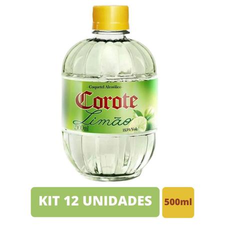 Imagem de Kit 12 Uni Corote Aguardente Cachaça Coquetel Limão 500Ml