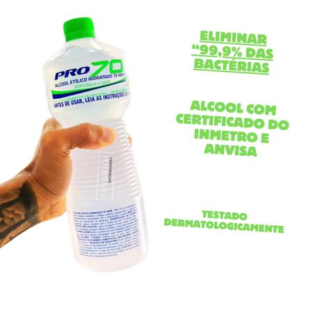 Imagem de Kit 12 Unidades Álcool70%Líquido Etílico Antisséptico