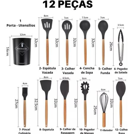 Imagem de Kit 12 Utensílios de Cozinha Versátil e Prático