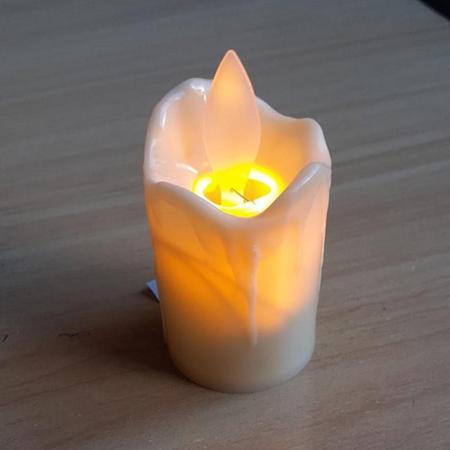 Imagem de Kit 12 Velas Led Festa Luz Amarela Bateria Inclusa 5,8X3,6Cm