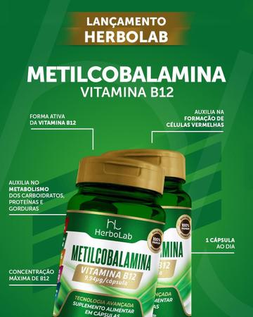 Imagem de Kit 12X Metilcobalamina (Vitamina B12) 60 Caps