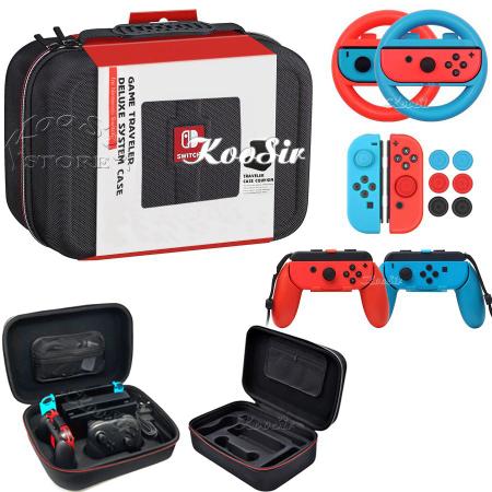 Imagem de Kit 13 em 1 P/ Nintendo Switch C/ Bolsa+Case+Volante+Grips