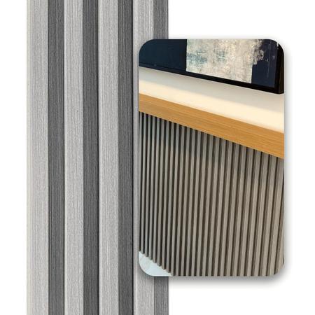Kit 13 Painel Ripado Cor: Cinza Médio Wpc Interno Wave 2,90m x 14cm (0,43m²) - Woopo Imagem de Kit 13 Painel Ripado Cor: Cinza Médio Wpc Interno Wave 2,90m x 14cm (0,43m²)
