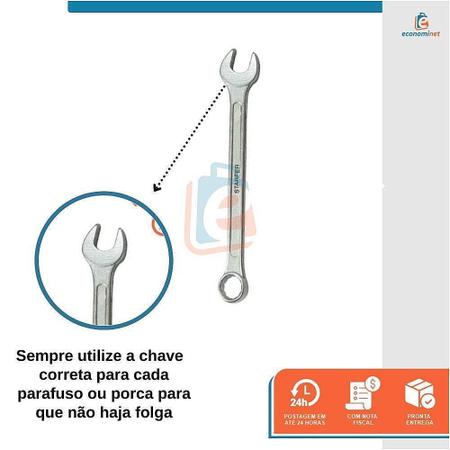 Imagem de Kit 14 Peças Jogo Chave Combinada Boca E Estrela 6 A 22Mm