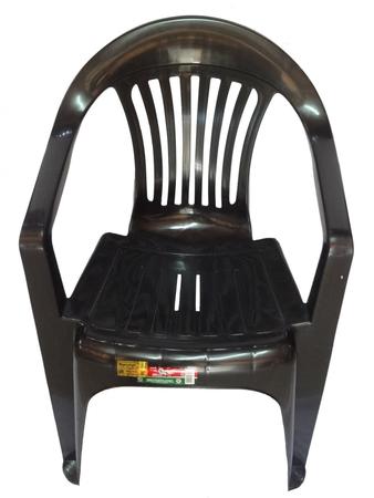Imagem de Kit 15 Cadeira Plástica Preta Poltrona Carga Máxima 182kg