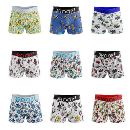 Imagem de Kit 15 Cuecas Infantil Boxer Droop! - Lindas+-