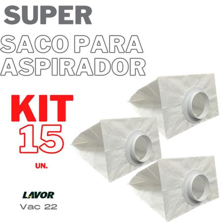 Imagem de Kit 15 Saco P/Aspirador de Pó Lavor Vac22 Refil Descartável