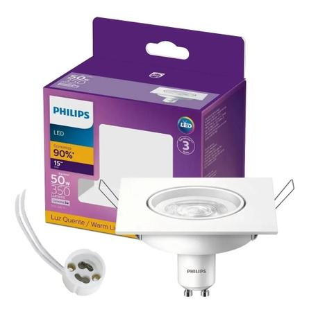 Imagem de Kit 15 Spot Led Quadrado 5w = 50w Bivolt Philips Residencial