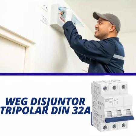 Imagem de Kit 15 unidades - weg disjuntor tripolar din 32a (mdw-c 32a 3 polos)