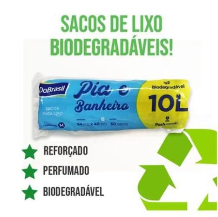 Imagem de Kit 150 Saco De Lixo Branco Perfumado 10 Lts Biodegradável