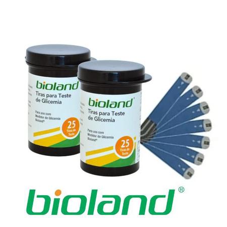 Imagem de Kit 150 Tiras Bioland Medir Glicemia Glicose