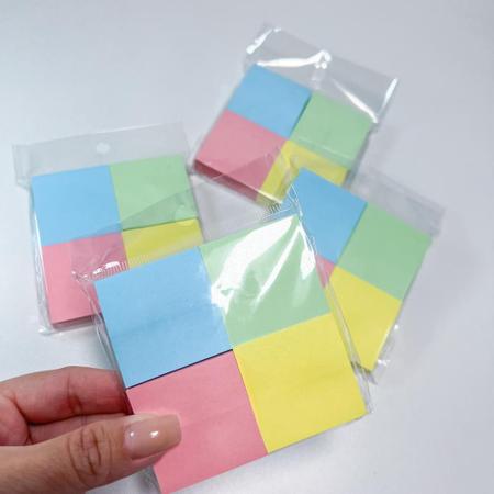 Imagem de Kit 16 blocos de notas adesivas post it pastel - 3,8 x 3,8 cm
