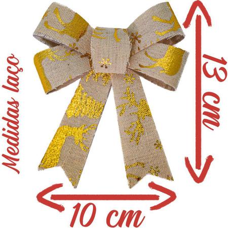 Kit 18 Enfeite Árvore Natal Laço Lacinho Dourado 13cm - Gici Christmas Imagem de Kit 18 Enfeite Árvore Natal Laço Lacinho Dourado 13cm