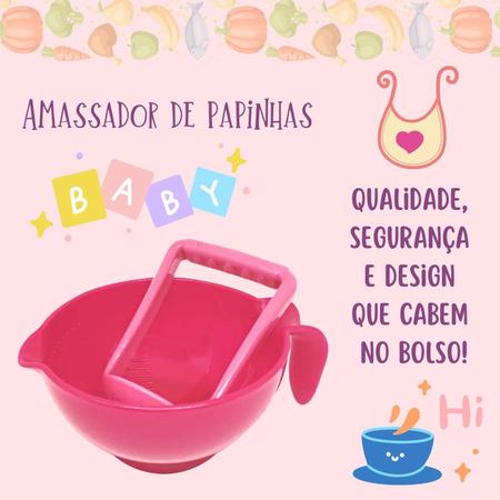 Imagem de Kit 2 Amassador De Papinha Alimentação Bebê Frutas Legumes Smash Menino Menina Fácil De Limpar E Lavar