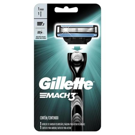 Imagem de Kit 2 Aparelhos de Barbear Gillette Mach3 +  Porta Aparelho