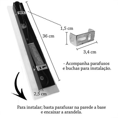 Imagem de Kit 2 Arandela Area Externa Borda Luminosa Cabeceira Led