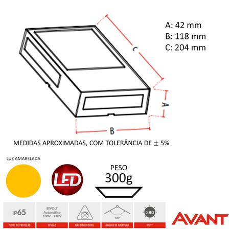 Imagem de Kit 2 Arandela Cube 4 Fachos Externa 12W Branco Quente 3000K IP65