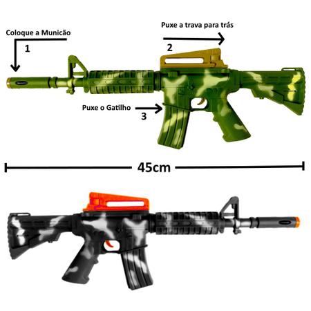 Kit 2 Arminha Lança Dardos Infantil do Tipo Nerf do Exército +