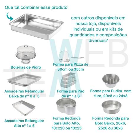 Imagem de Kit 2 Assadeiras Retangular Alta nº5 Alumínio Sustentável para Assados, Bolos, Lasanha, Cozimento Uniforme, Fácil Limpeza, Uso Caseiro ou Profissional