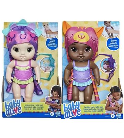 Kit 2 Baby Alive Beb Dia De Sol Loira E Negra Hasbro