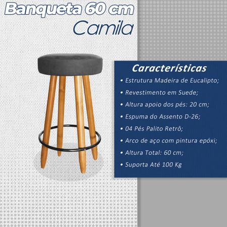 Imagem de Kit 2 Banqueta Média 60cm Para Bar Balcão Cozinha Assento