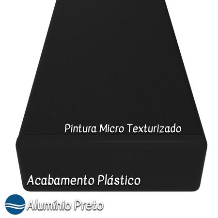 Imagem de Kit 2 Banquetas Altas bancada Alumínio Preto Tela Preto