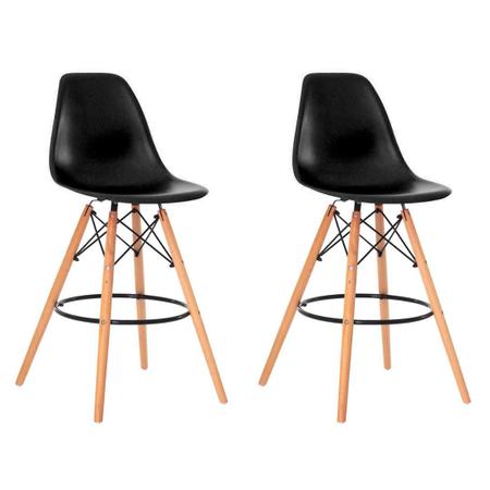 Imagem de Kit 2 Banquetas Charles Eames Eiffel Design Preta