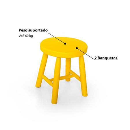 Imagem de Kit 2 Banquetas Infantil Espanha - Amarelo
