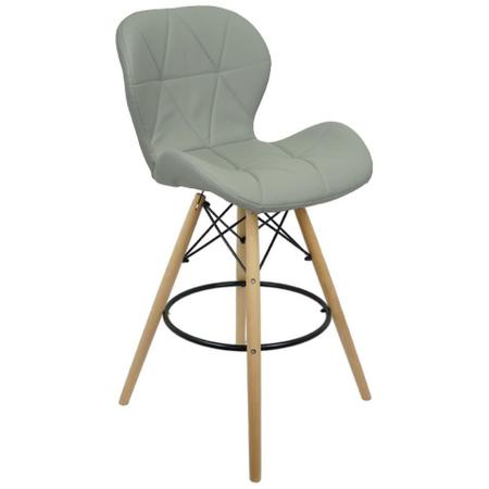 Imagem de Kit 2 Banquetas Slim Eiffel Wood Estofada - Cinza