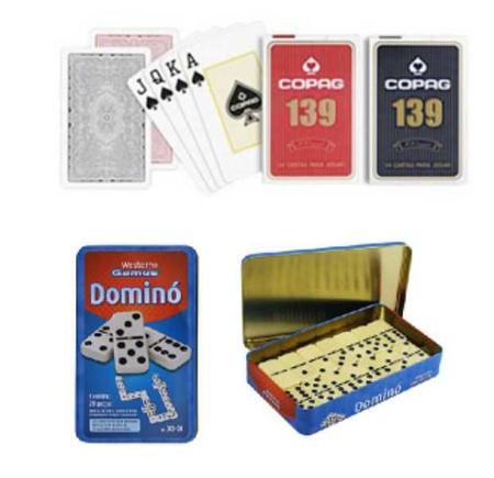 Kit Jogo de salão 1 Jogo de domino profissional 28 peças e 2