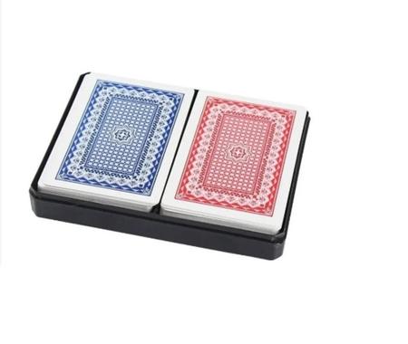 Jogo Baralho Duplo 100% Plástico Estojo de Lata 54 cartas cada - POINT MIX  ACESSORIOS