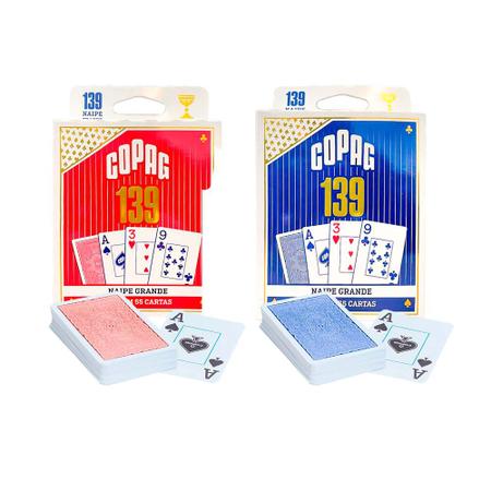 Cartas de Jogar Baralho Com 2 Baralhos Azul e Vermelho - ShopJJ