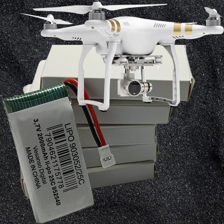 Imagem de Kit 2 Bateria Original P/ Drone 3.7v 2000mah +Adaptador Syma