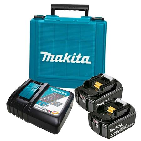 Imagem de Kit 2 Baterias 18v 6.0Ah Carregador Bivolt e Maleta - Makita - KITMAK1860B