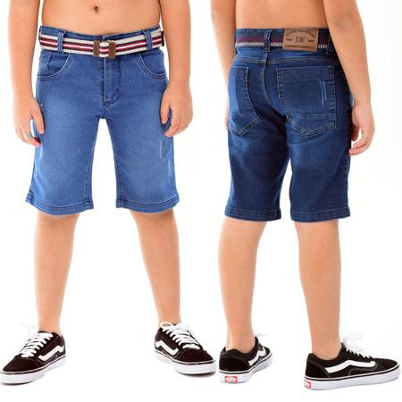 Imagem de Kit 2 Bermuda Jeans Infantil Menino Masculino Com Regulador