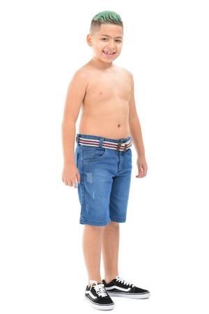 Imagem de Kit 2 Bermuda Jeans Infantil Menino Masculino Com Regulador