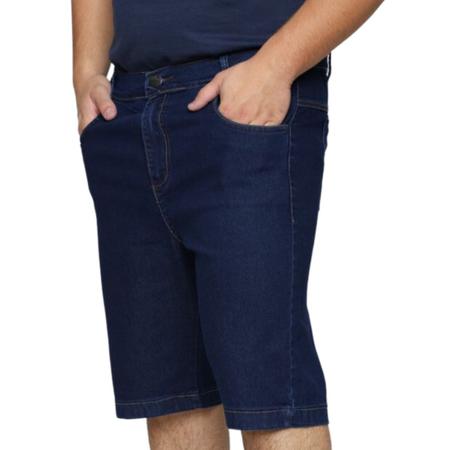 Imagem de Kit 2 Bermuda Masculina Jeans Tradicional Slim Plus Size Premium Algodão Elastano Lisa Casual
