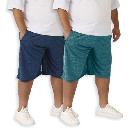 Imagem de Kit 2 Bermudas Dry Fit Masculina Plus Size Esporte Lazer Confort