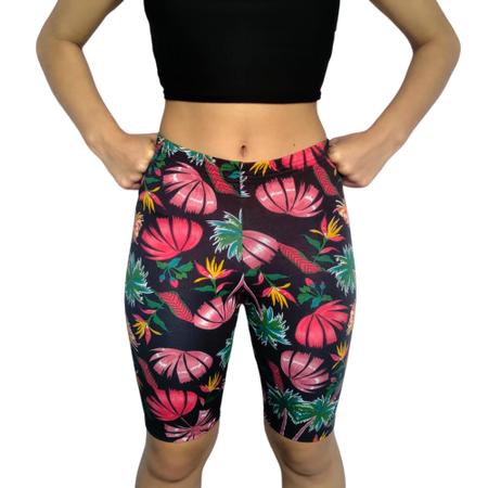 Imagem de Kit 2 Bermudas Femininas Justas Elástico Estampas Sortidas Suplex PP ao Plus Size