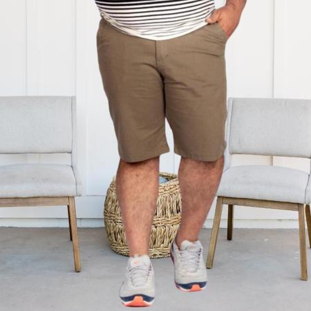 Imagem de Kit 2 Bermudas Masculina Brim Plus Size Esporte Fino Social