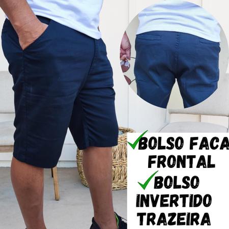 Imagem de Kit 2 Bermudas Masculina Brim Plus Size Esporte Fino Social