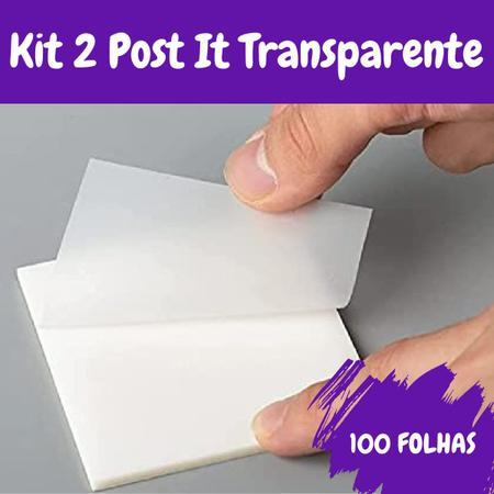 Imagem de Kit 2 Blocos de Notas Folhas Transparente Adesivo Post It  À Prova D'água