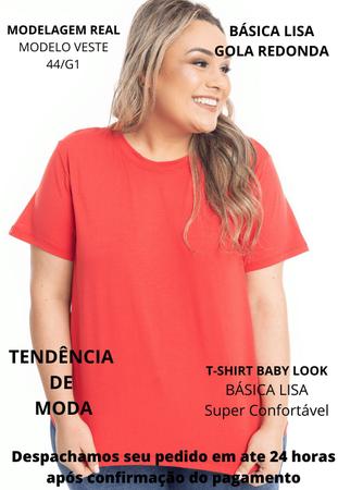 Imagem de KIT 2 BLUSAS BABY LOOK PLUS SIZE GOLA REDONDA 3013.k2