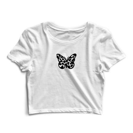 Imagem de Kit 2 Blusas Cropped Tshirt Feminina Butterfly and Boy's Tears